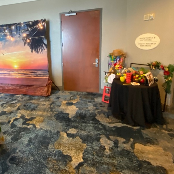 🌅 10’ x 7’ Photo Booth Backdrop Sunset Large Beach Palm Tree Photo Patio Lights - Picture 6 of 8